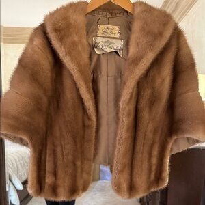 Macys Little Shop Oleg Cassini Vintage collared mink fur stole